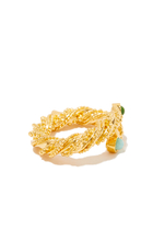 Bonnie Liane Cabochon Twist Ring, 24K Gold-Plated Brass
